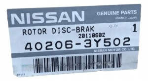 402063Y502 Tarcza Hamulcowa Przód Oryginał OE Nissan Maxima X-Trail