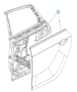 13285611 Drzwi Prawy Tył Poszycie Oryginał OE Opel Astra J P10 2010 - 2020