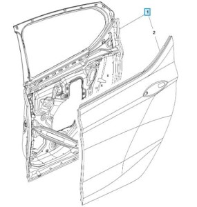 39094743 Drzwi Prawy Tył Poszycie Oryginał OE Opel Astra K B16 2016-